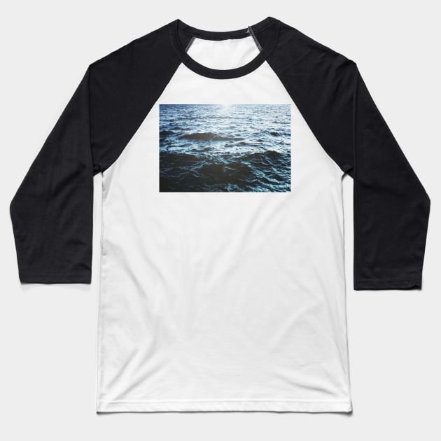 Blue water waves. Baseball T-Shirt by piksimp